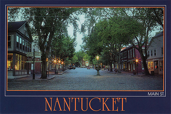 Nantucket Main Street at Night, Postcard